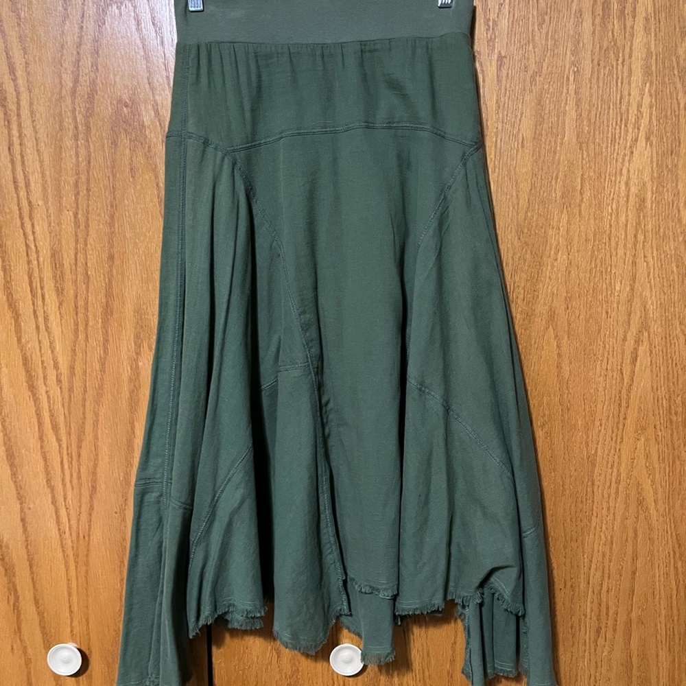 Lux Forest Green Midi Skirt